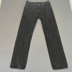 Levi's 505 Unisex Jeans Grey Black Denim W33 L34 (32) 100% Cotton Y2K VTG